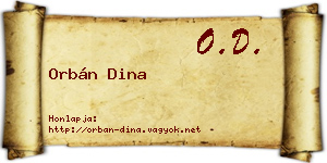 Orbán Dina névjegykártya
